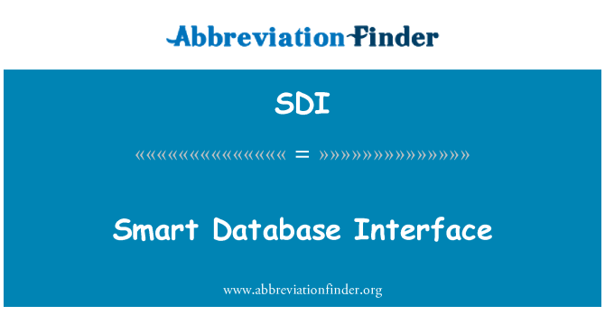 SDI: Smart tietokantaliittymää