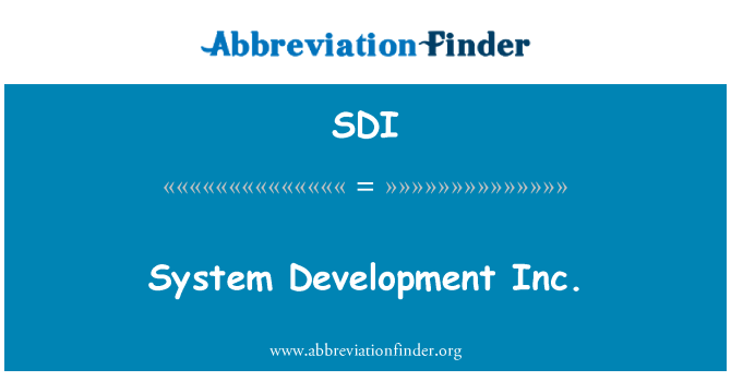 SDI: Sistem geliştirme A.ş.