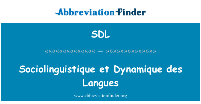 SDL: Sociolinguistique et 283 des Langues