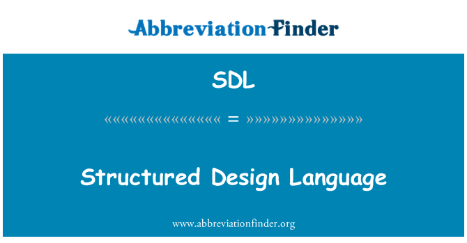 SDL: Strukturált formatervezési nyelvet