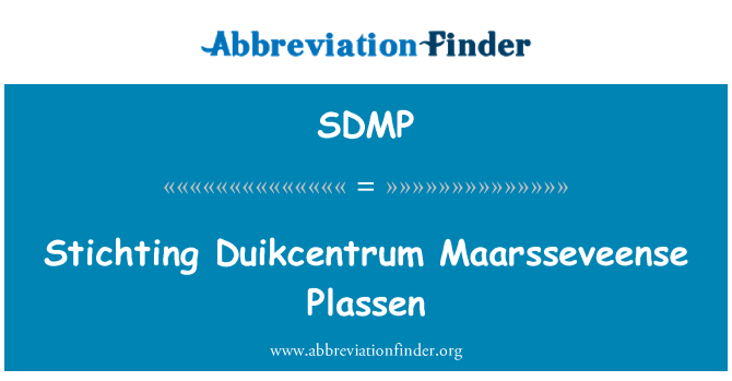 SDMP: Stichting Duikcentrum Maarsseveense Plassen