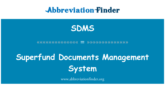 SDMS: Superfund dokument ledningssystem