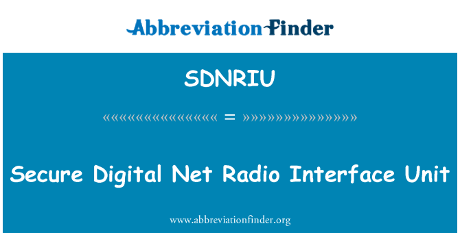 SDNRIU: Secure Digital Net Radio Interface enhed