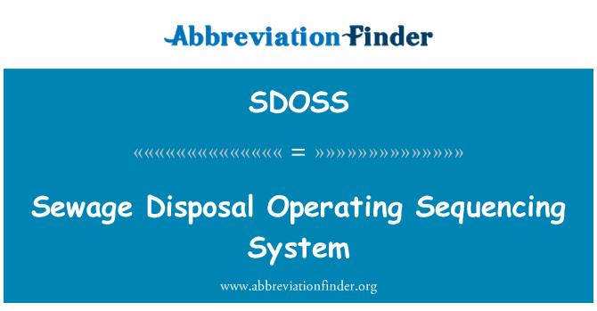 SDOSS: Dispoziţia de operare secvenţiere canalizare