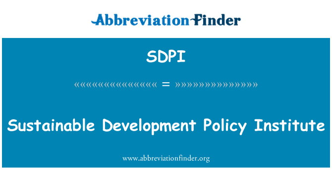 SDPI: Durable Enstiti politik nan developman