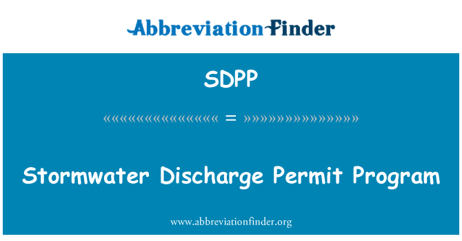 SDPP: Oborinske vode iscjedak dozvola Program