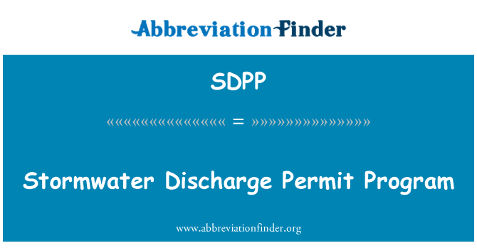 SDPP: Stormwater išleidimo leisti programa