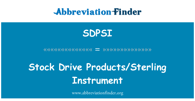 SDPSI: Unidade de estoque produtos/Sterling instrumento