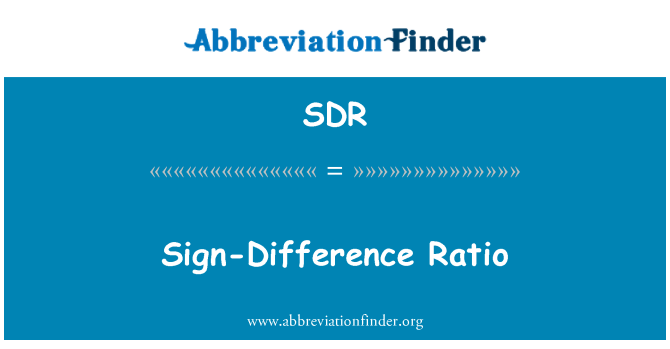 SDR: Jel-különbséget arány