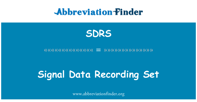 SDRS: Signal-opptak-datasett