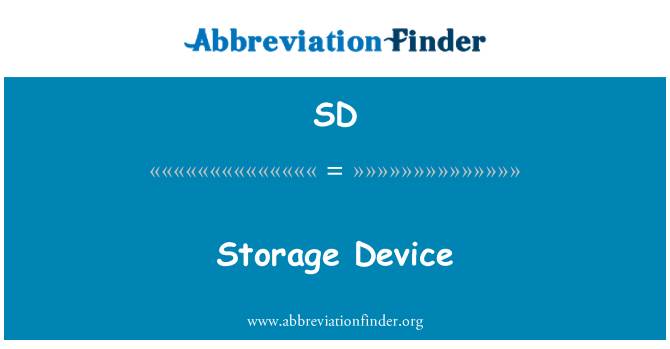 SD: Dispozitiv de stocare