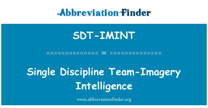 SDT-IMINT: Één Discipline Team-beelden intelligentie