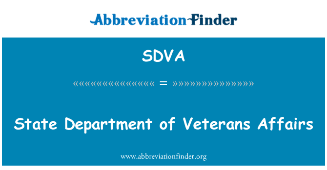 SDVA: State Department of Veterans Affairs