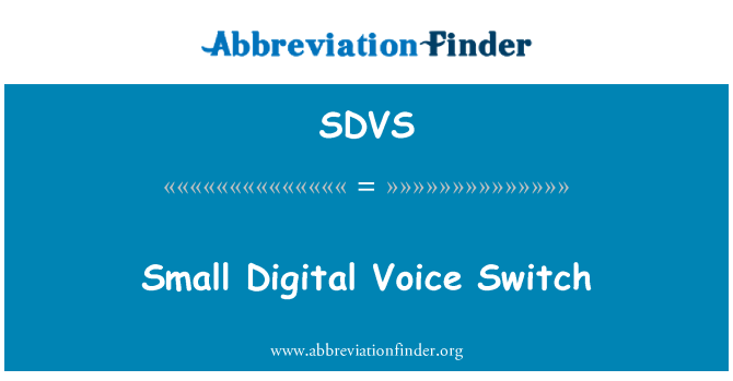 SDVS: Μικρό ψηφιακής φωνητικής διακόπτη
