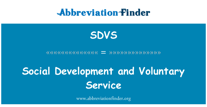 SDVS: Sociální rozvoj a dobrovolné služby