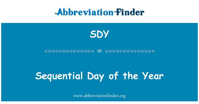 SDY: Sequential Day of the Year