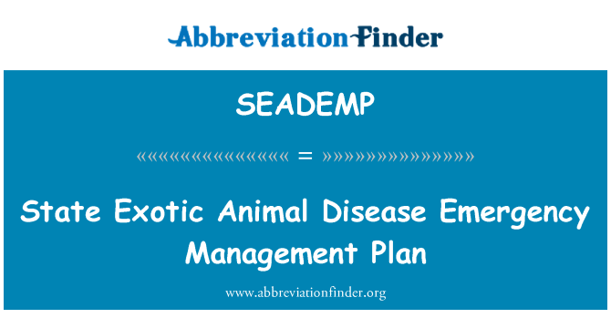 SEADEMP: Planul de urgenţă Management stat boli animale exotice