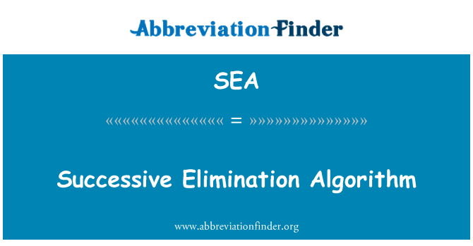 SEA: Uzastopna eliminacija algoritam