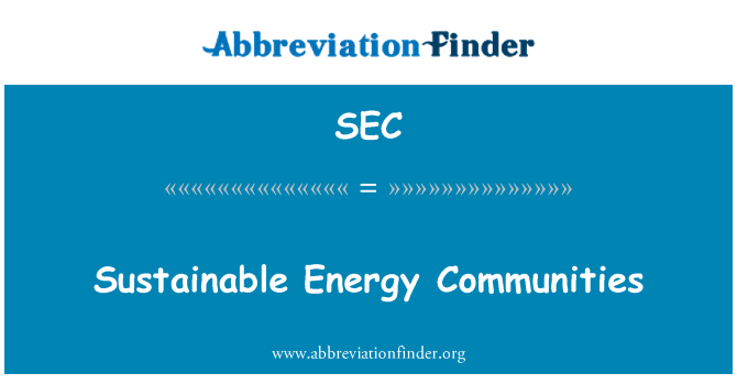 SEC: Sustainable Energy Communities