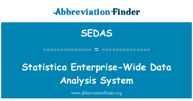 SEDAS: System Dadansoddi Data menter gyfan Statistica