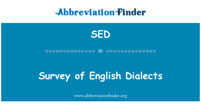 SED: Sondaj de Dialectes Anglè