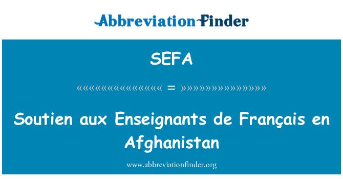 SEFA: Aux Soutien Enseignants de Français en Afganistan