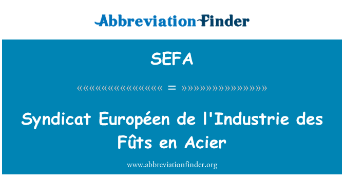 SEFA: Syndicat Européen de l'Industrie des Fûts en Acier