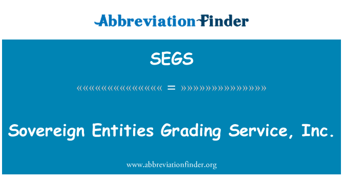 SEGS: Entitats sobiranes classificació servei, Inc.