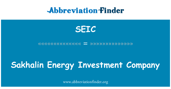 SEIC: Societat d'inversió d'energia de Sakhalín