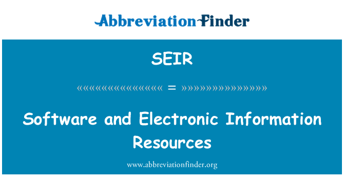 SEIR: Software and Electronic Information Resources