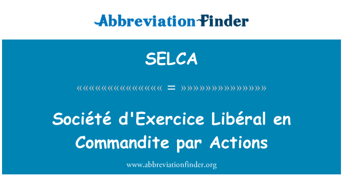 SELCA: Société d'Exercice Libéral En Commandite Par Actions