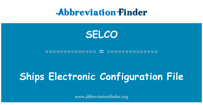 SELCO: Archivo de configuración electrónica barcos