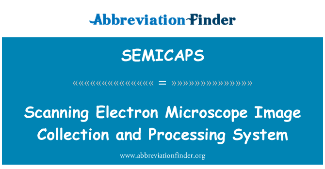 SEMICAPS: Skanowanie mikroskopem elektronowym obraz zbierania i przetwarzania System