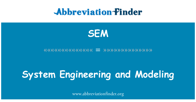 SEM: 系统工程和建模