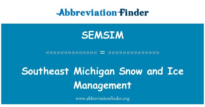 SEMSIM: Michigan sudorientale neve e ghiaccio Management