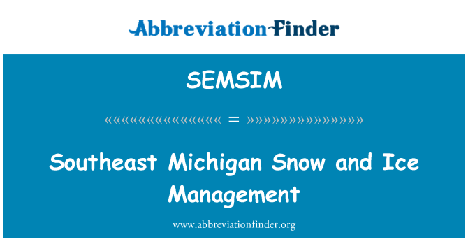 SEMSIM: Rheoli iâ ac eira Michigan De-ddwyrain