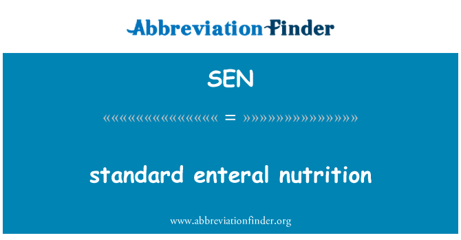 SEN: standard enteral nutrition