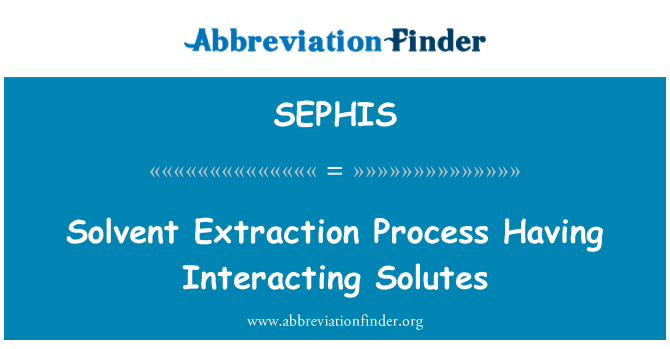 SEPHIS: Vätskeextraktion Process med interagerande lösningar