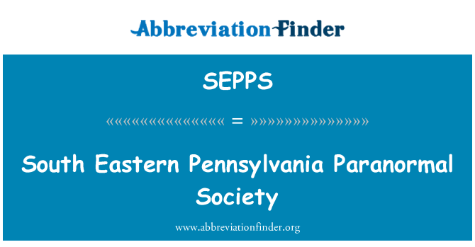 SEPPS: Syd østlige Pennsylvania paranormale samfund