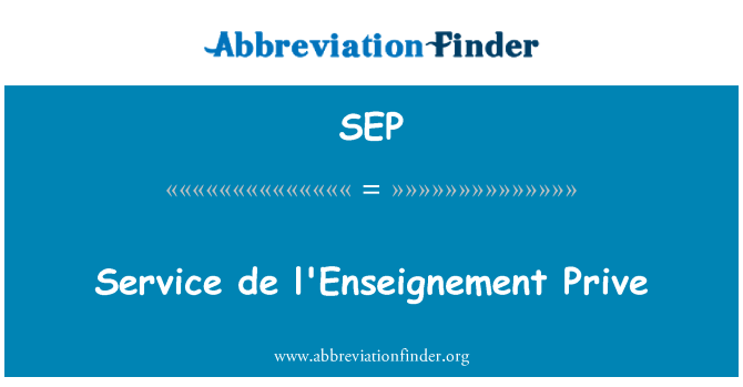 SEP: Layanan de l'Enseignement Prive