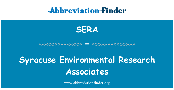 SERA: Syracuse anviwònman rechèch Associates