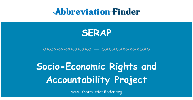 SERAP: สิทธิทางเศรษฐกิจสังคมและความรับผิดชอบโครงการ