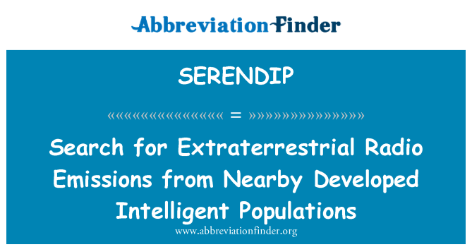 SERENDIP: Search for Extraterrestrial Radio Emissions from Nearby Developed Intelligent Populations