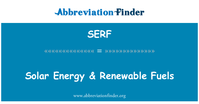 SERF: Napenergia & megújuló üzemanyagok