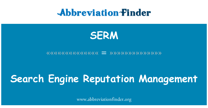 SERM: Search Engine Reputation Management