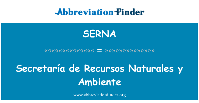 SERNA: Secretaría de Recursos Naturales y Ambiente