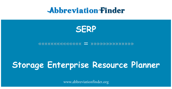 SERP: Úložiště Enterprise Resource Planner