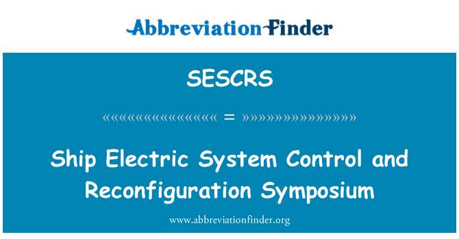 SESCRS: Schip elektrische systeem en herconfiguratie Symposium