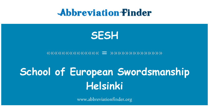 SESH: Sekolah ilmu pedang Eropa Helsinki