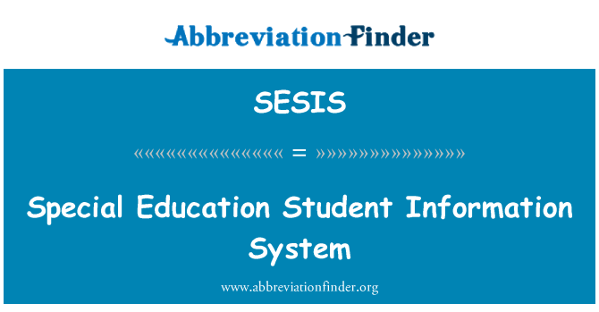SESIS: 특수 교육 학생 정보 시스템